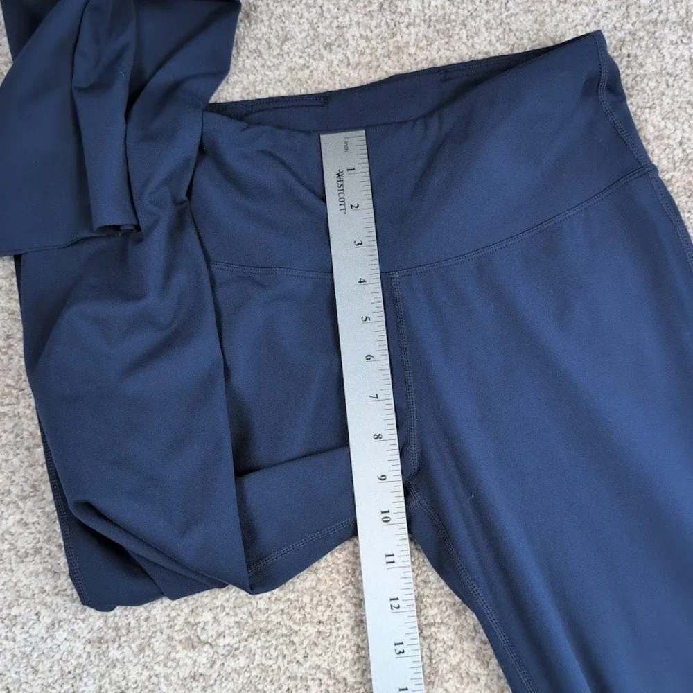 Seahorse Fine Bootcut Yoga Pants S High Waist Athletic Flare Leggings Blue Small